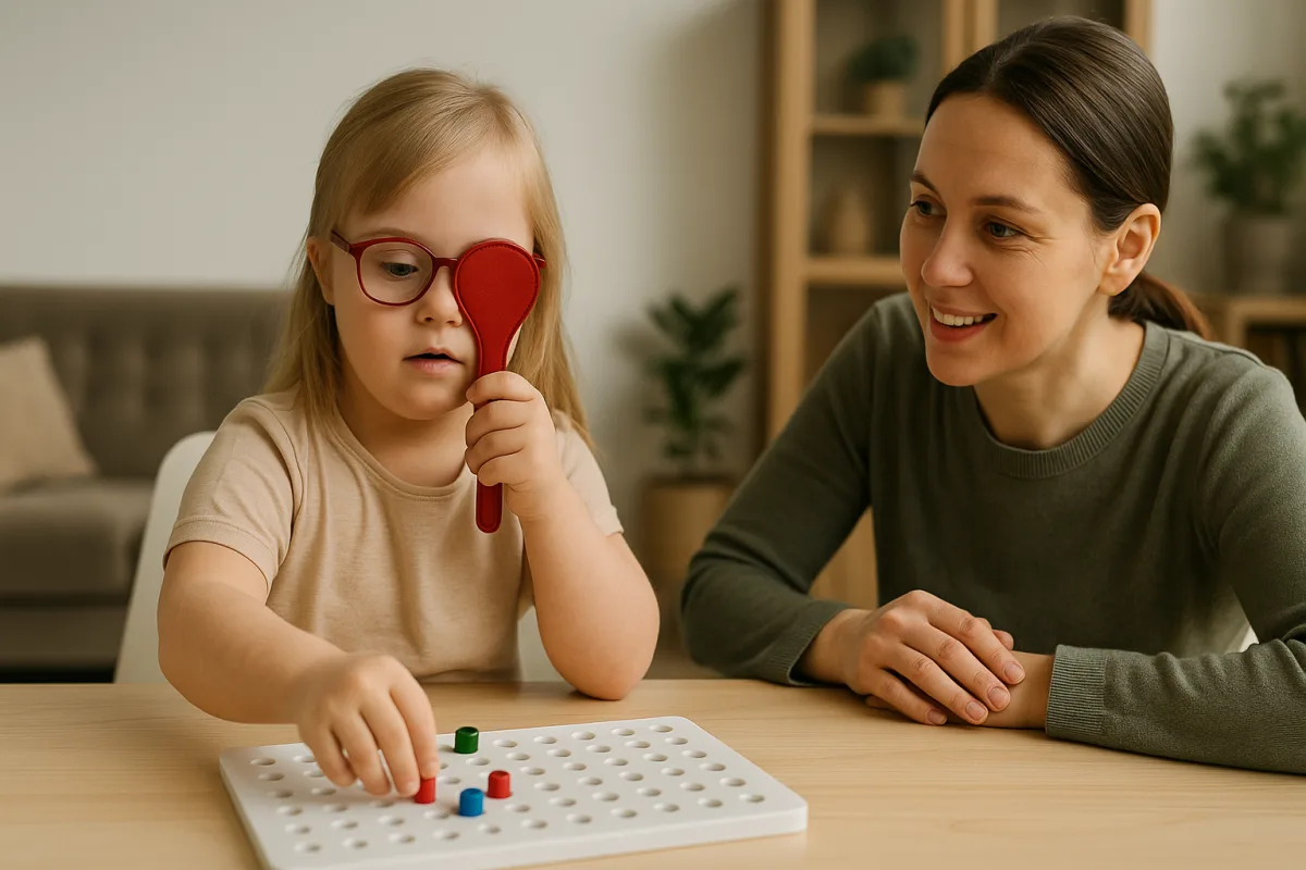 Riabilitazione ortottica nei bambini con sindrome di Down: Il punto di vista delle famiglie sulle conquiste giornaliere