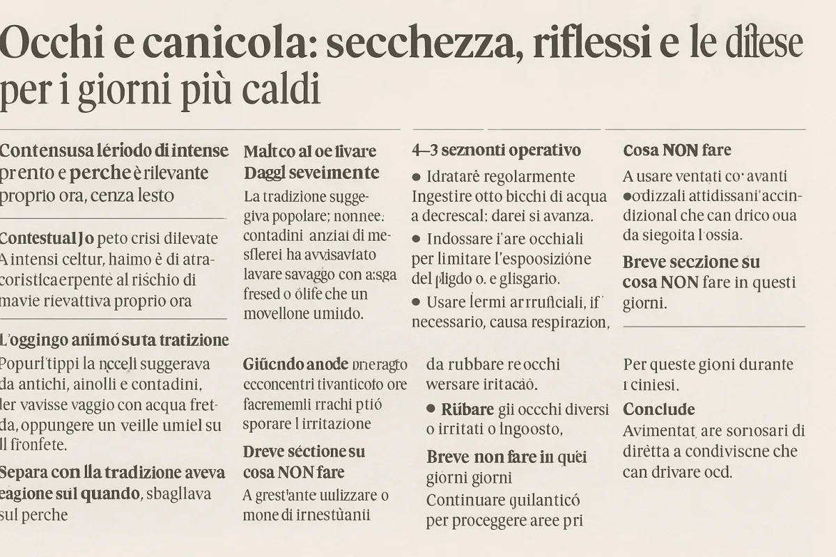 Occhi e canicola: secchezza, riflessi e le difese per i giorni più caldi