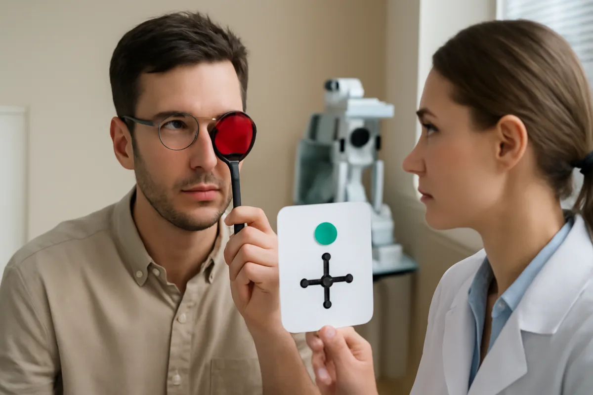 Test del filtro rosso in ortottica: cosa rivela sulla visione binoculare del paziente