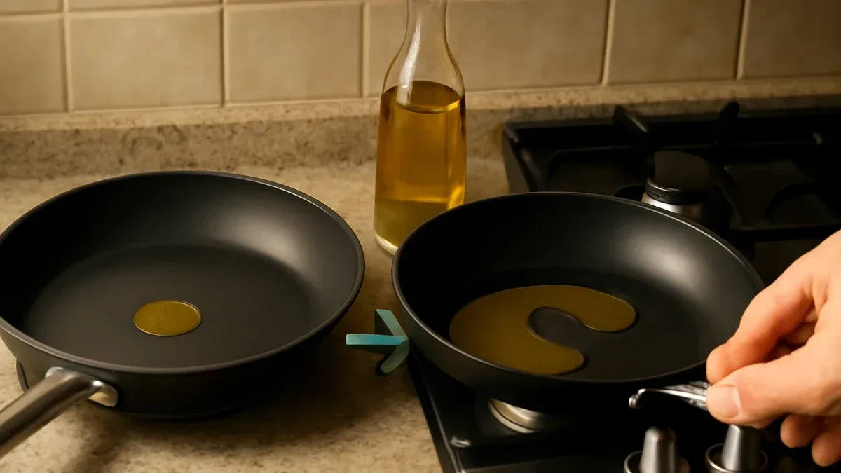 Occhi e cucina con olio caldo: quali gesti possono esporre agli schizzi?